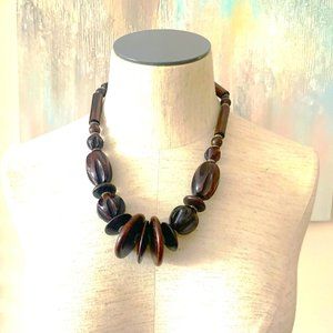 Vintage wooden bead necklace